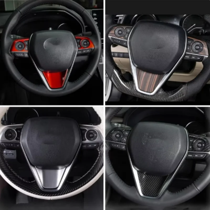 for toyota camry 70 xv70 2018 2023 hybrid car steering wheel button cover abs carbon stickers for toyota camry 70 xv70 2018 2023 hybrid car steering wheel button cover abs carbon stickers