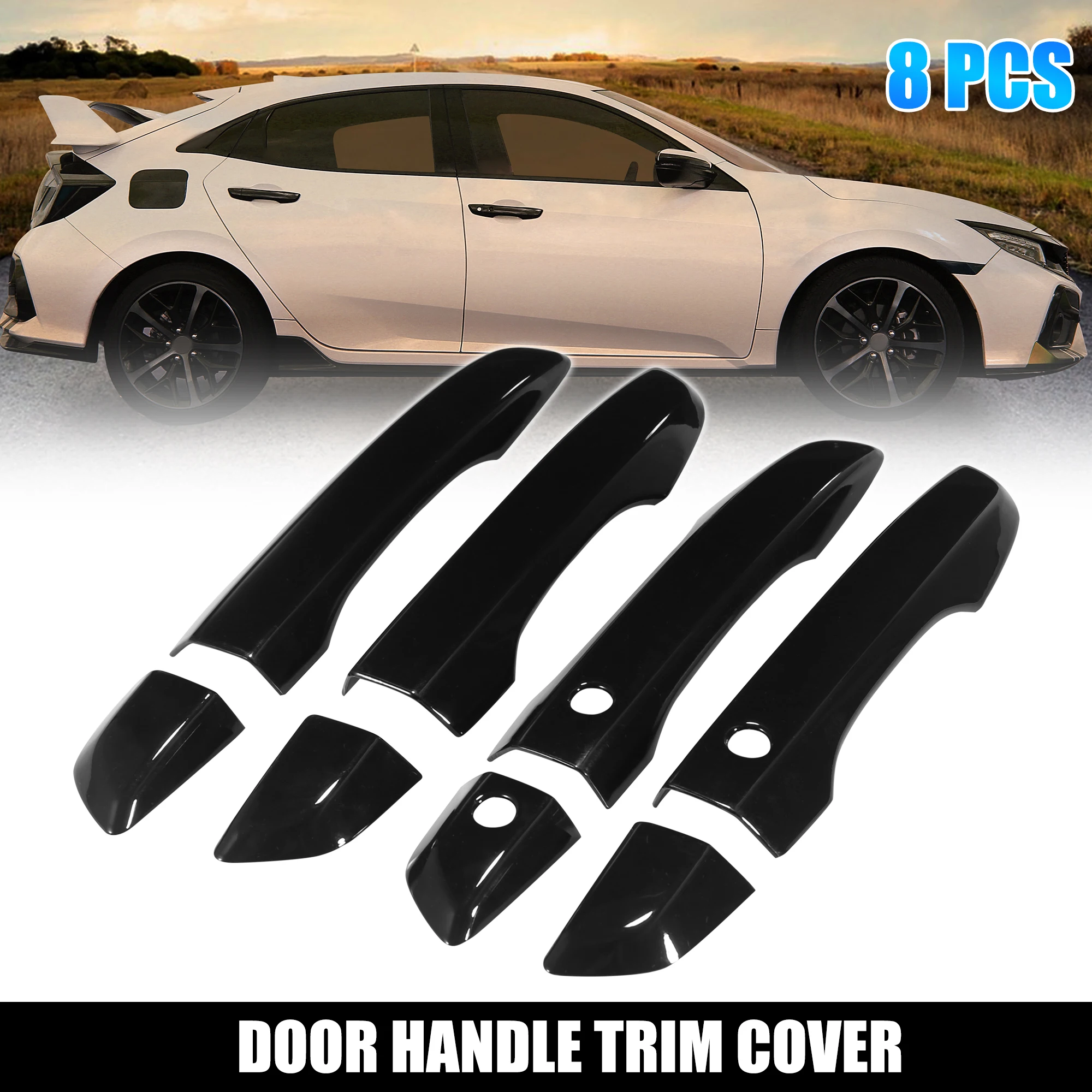 x autohaux 8pcs exterior door handle trim cover with keyless entry left hand drive for honda civic 10th gen 2016 2021 x autohaux 8pcs exterior door handle trim cover with keyless entry left hand drive for honda civic 10th gen 2016 2021