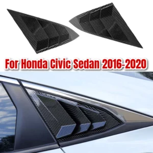 for honda civic 10th gen 2016 2020 sedan rear side window louvers air vent scoop shades cover trim blinds carbon car accessories
