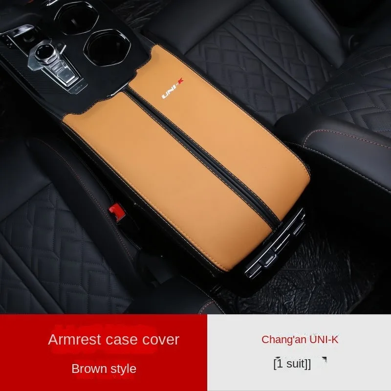 leather car armrest box protector cover central control interior for changan uni k unik 2021 2022 2023 leather car armrest box protector cover central control interior for changan uni k unik 2021 2022 2023