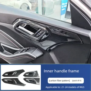 for mg mg5 2021 2022 2023 2024car inner door handle cover frame trim accessories abs carbon fiber interior decoration frame