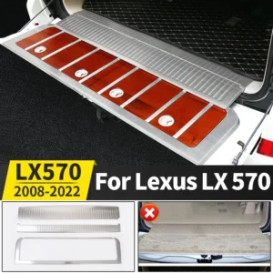 stainless steel rear threshold toolbox cover for lexus lx570 lx 570 2008 2022 2021 2020 2019 interior decoration accessories