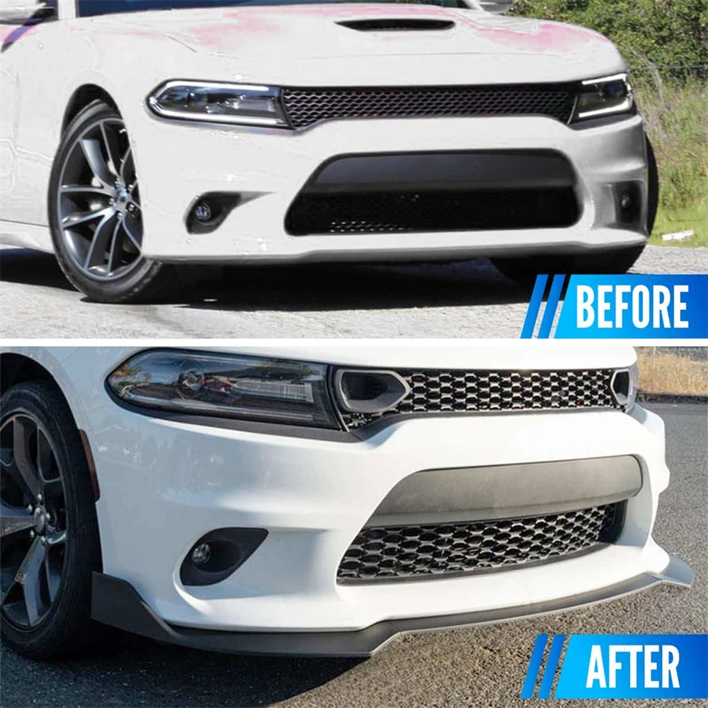 3pcs for dodge charger srt r/t scat front bumper lip splitter auto exterior modification protection parts car style 3pcs for dodge charger srt r/t scat front bumper lip splitter auto exterior modification protection parts car style