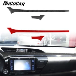 for toyota hilux 2015 2021 carbon fiber center console instrument panel trim strip car interior accessories decorative stickers