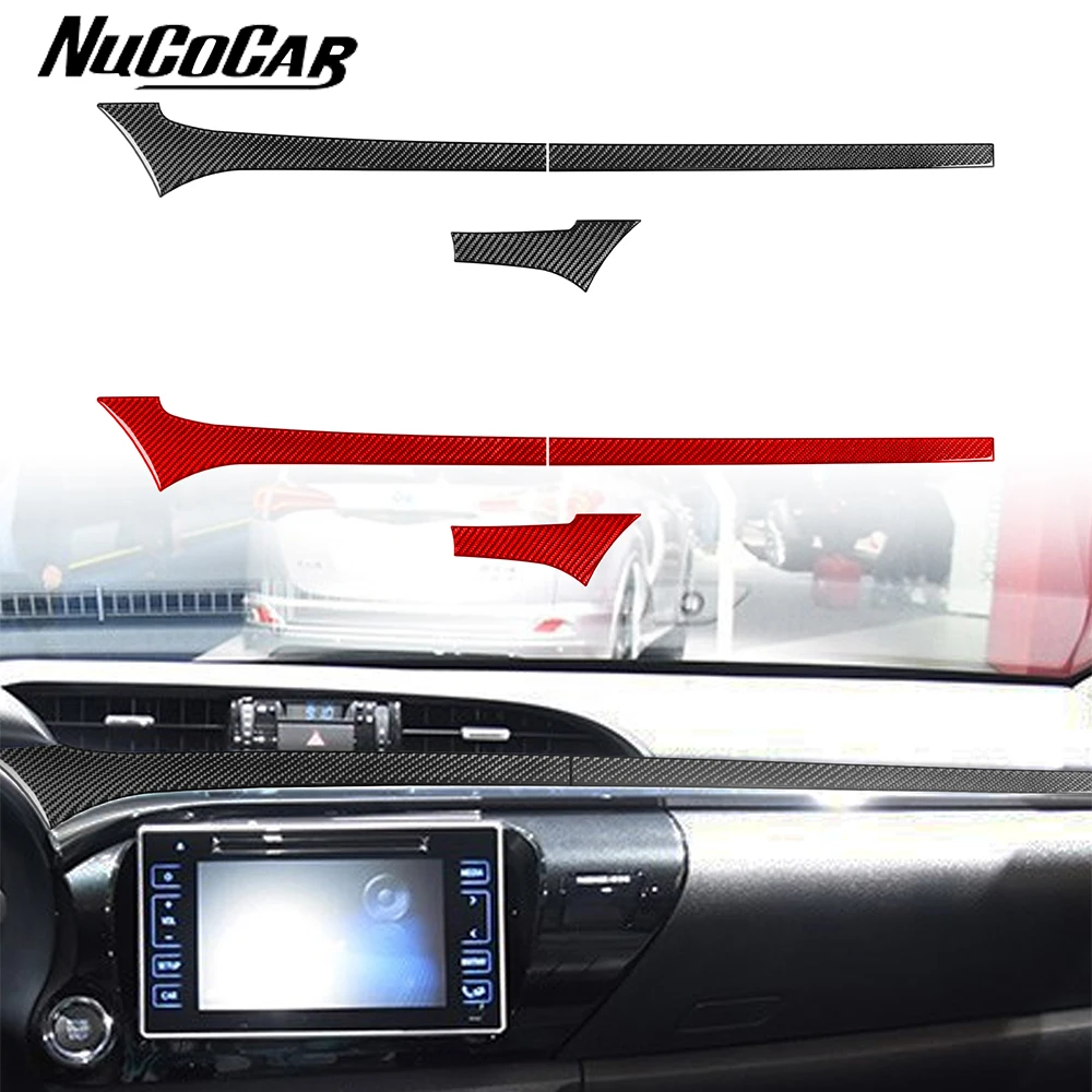 for toyota hilux 2015 2021 carbon fiber center console instrument panel trim strip car interior accessories decorative stickers for toyota hilux 2015 2021 carbon fiber center console instrument panel trim strip car interior accessories decorative stickers