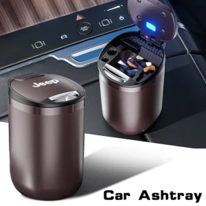 1pc new portable led smoke car ashtray cigarette ash holds cup for jeep renegade wrangler jl jk gladiator grand cherokee compass