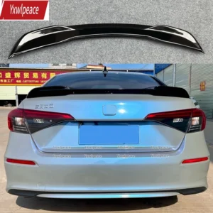 for honda civic 11th spoiler civic 2021 2022 2023 abs plastic rear trunk lip spoiler body kit accessories