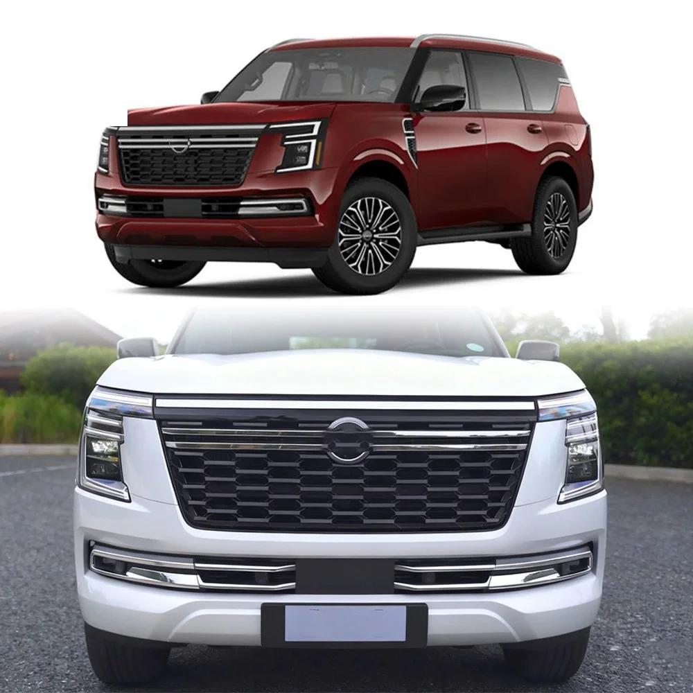 for nissan armada y63 2025 2026 abs chrome front bottom center grille insert grill mesh cover trim garnish car styling for nissan armada y63 2025 2026 abs chrome front bottom center grille insert grill mesh cover trim garnish car styling