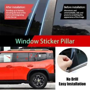 for jetour traveller shanhai t2 2023 2024 2025 8pcs window center pillar film trim cover b c posts sticker column car accessorie
