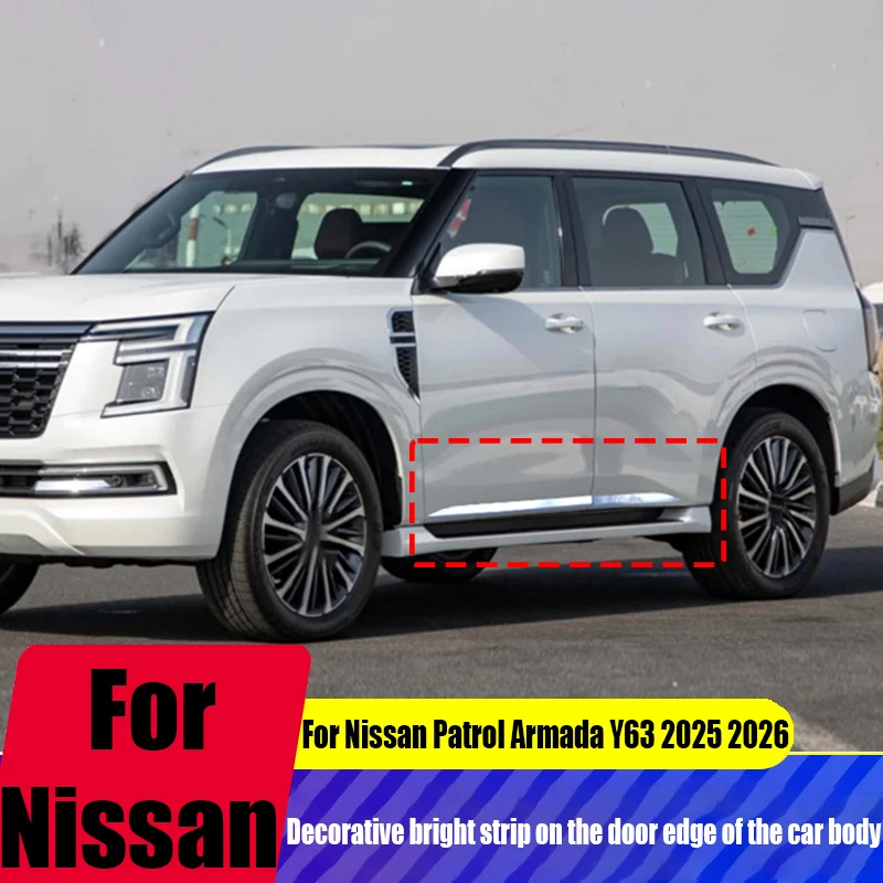 for nissan patrol armada y63 2025 2026 car door edge body decoration bright strip abs car exterior decoration modification parts for nissan patrol armada y63 2025 2026 car door edge body decoration bright strip abs car exterior decoration modification parts