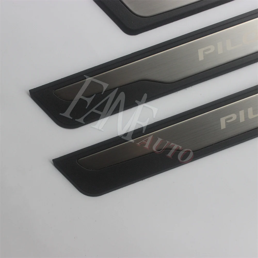 car styling stainless steel door sill scuff plate guard protector trim for honda pilot 2016 2021 3th car styling stainless steel door sill scuff plate guard protector trim for honda pilot 2016 2021 3th