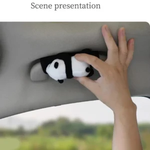 cute cartoon panda doll car interior door handle cover universal plush handbrake case protector auto roof holder protection