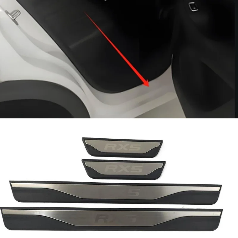 4pcs plastic stainless steel for mg rx5 2024 2025 car door sill pedal scuff plate decorative sequin cover 4pcs plastic stainless steel for mg rx5 2024 2025 car door sill pedal scuff plate decorative sequin cover