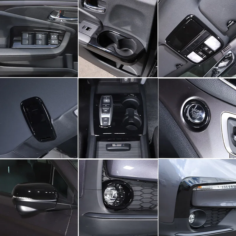 abs black for honda pilot 2015 2022 gear shift console cover panel glass lift button decorative frame sticker car abs black for honda pilot 2015 2022 gear shift console cover panel glass lift button decorative frame sticker car