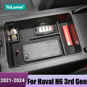 car central console armrest storage box container organizer for haval h6 3rd gen gt 2021 2022 2023 2024 hev phev accessories