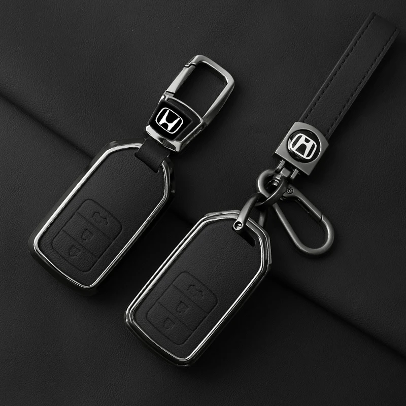 zinc alloy leather car key case cover shell holder for honda vezel city civic jazz brv br v hrv protector keychain zinc alloy leather car key case cover shell holder for honda vezel city civic jazz brv br v hrv protector keychain