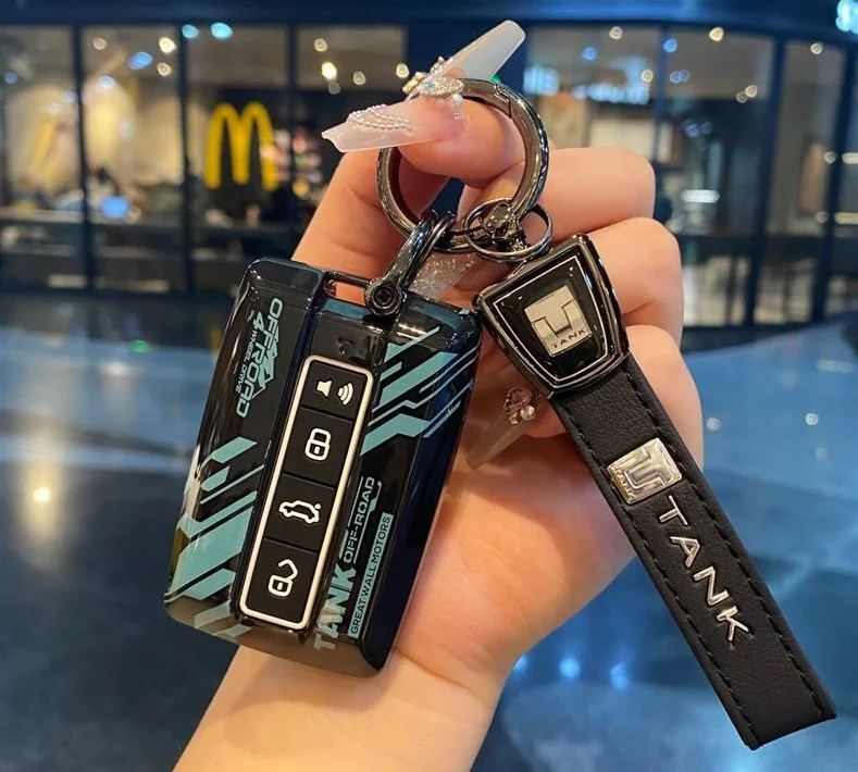 car abs & silicone key case cover buckle chain for great wall gwm wey tank 300 500 tank300 fob smart key protective car abs & silicone key case cover buckle chain for great wall gwm wey tank 300 500 tank300 fob smart key protective