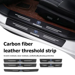 for changan car door sill scuff plate decor carbon fiber stickers cs55 cs85 alsvin eado hunter cs75 cs15 cs95 cs35 plus