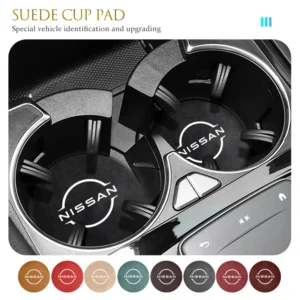 2pcs car coaster anti slip mat sheepskin water cup holder pad for nissan sentra altima versa maxima murano note armada pulsar