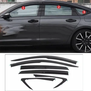 car accessories fit for honda accord 2023 2024 2025 2026 black silvery window visor vent shades sun rain 6pcs