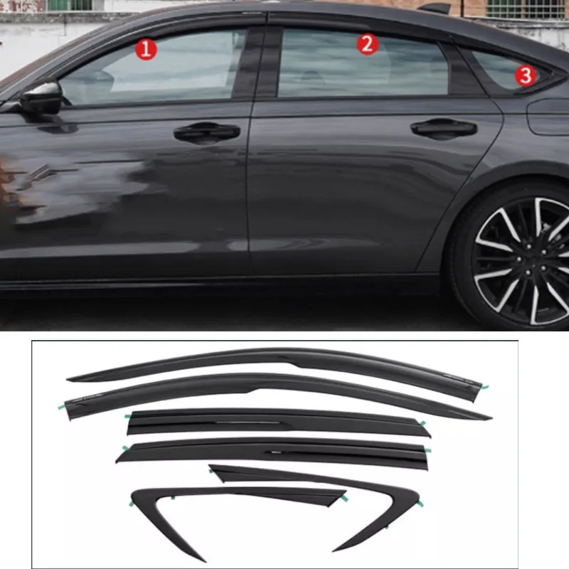 car accessories fit for honda accord 2023 2024 2025 2026 black silvery window visor vent shades sun rain 6pcs car accessories fit for honda accord 2023 2024 2025 2026 black silvery window visor vent shades sun rain 6pcs