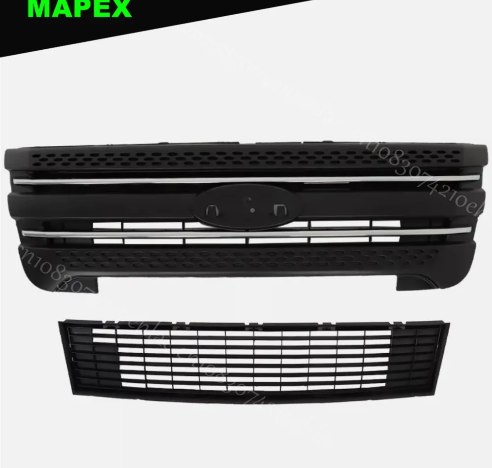 2pcs for ford explorer 2011 2015 front bumper upper grille assembly chrome matte black 2pcs for ford explorer 2011 2015 front bumper upper grille assembly chrome matte black