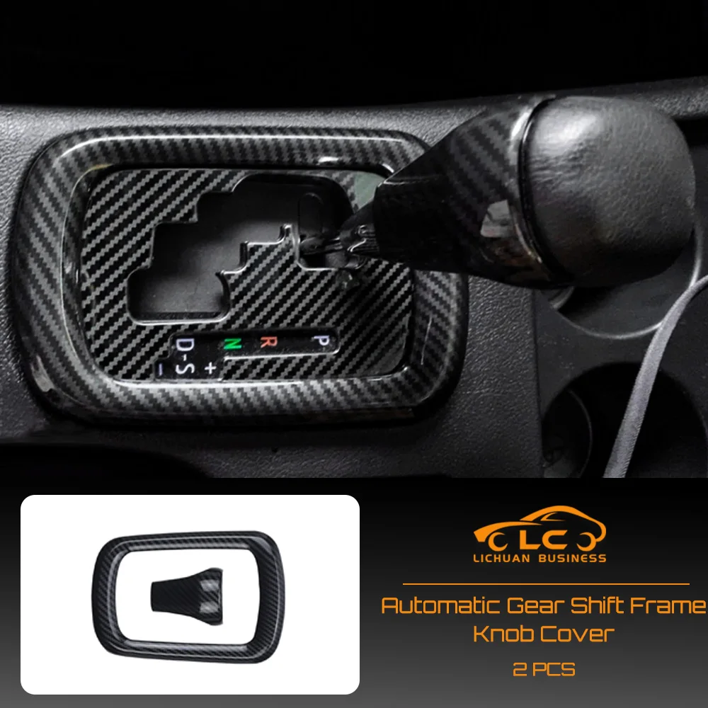 2pcs automatic gear shift frame knob cover abs carbon fiber color bamboo grain trim for toyota hilux revo conquest 2015 2021 2pcs automatic gear shift frame knob cover abs carbon fiber color bamboo grain trim for toyota hilux revo conquest 2015 2021