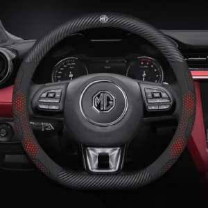 for mg zs e hs ev mg3 mg5 mg6 trophy mg7 ezs 3sw cyberster carbon fiber leather anti slip car steering wheel cover accessories