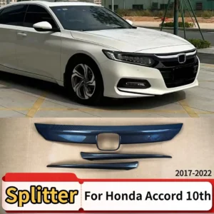 for honda accord 10th 2017 2022 front bumper grille frame trim strip 3 pcs body kit exterior part abs car tuning accessories