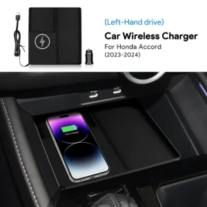for honda accord 2023 2024 car wireless charger pad fast charging center console organizer interior modification accessories