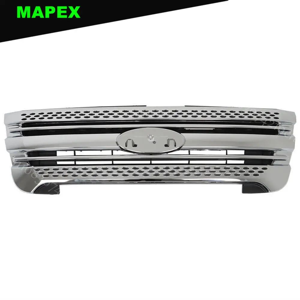2pcs for ford explorer 2011 2015 front bumper upper grille assembly chrome matte black 2pcs for ford explorer 2011 2015 front bumper upper grille assembly chrome matte black