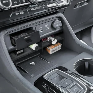 2pcs center console organizer for honda pilot 2023 2025/2026 passport interior accessories, middle glove box hidden armrest box