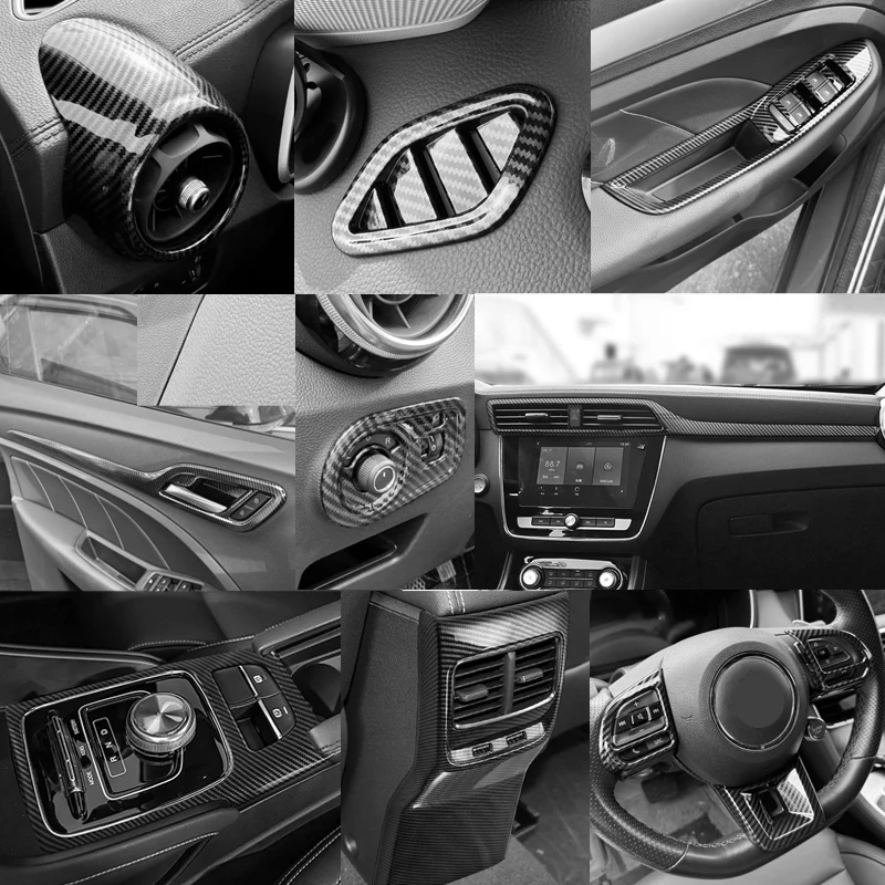 for mg zs 2017 2019 2020 2023 carbon fiber front upper air condition ac vent outlet cover trim sticker car styling for mg zs 2017 2019 2020 2023 carbon fiber front upper air condition ac vent outlet cover trim sticker car styling