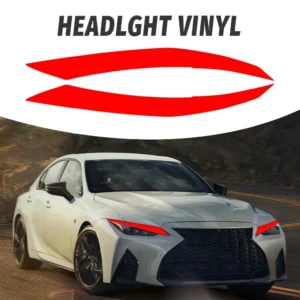 for 2021 2025 lexus is350 is300 is500 red headlight drl headlight decal tint overlay vinyl ppf