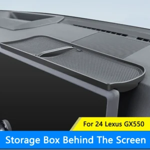 qhcp car storage box abs dashboard screen storage box behind screen organizer tray for lexus gx 550 550h 2024 interior accessory