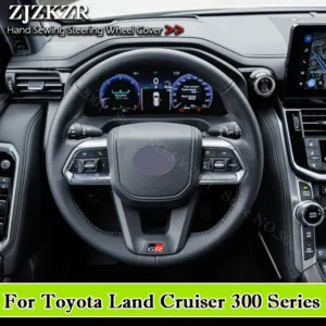 diy hand stitched microfiber leather car steering wheel cover for toyota land cruiser 300 series 2021 2022 2023 2024 2025 2026