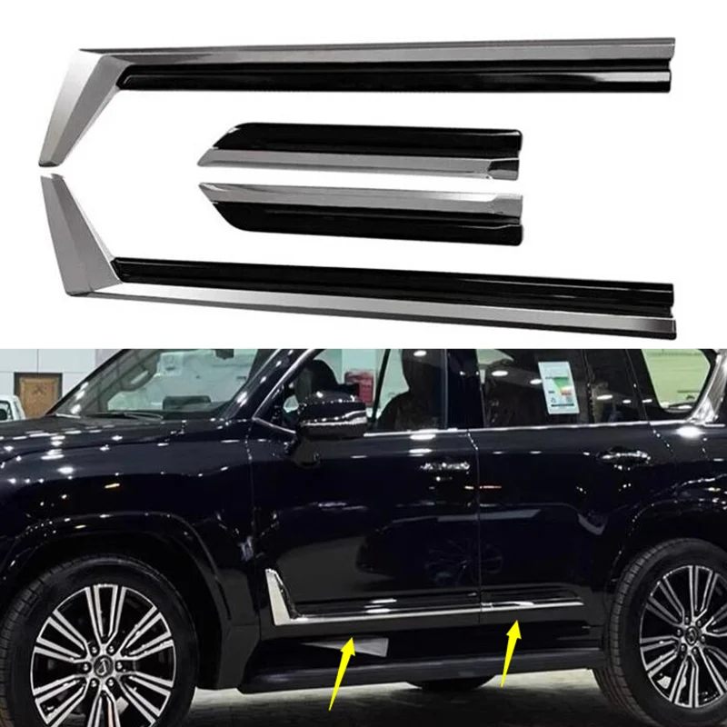 for lexus lx600 2022 2023 2024 abs plastics black+chrome side door moulding door cover trim for lexus lx600 2022 2023 2024 abs plastics black+chrome side door moulding door cover trim