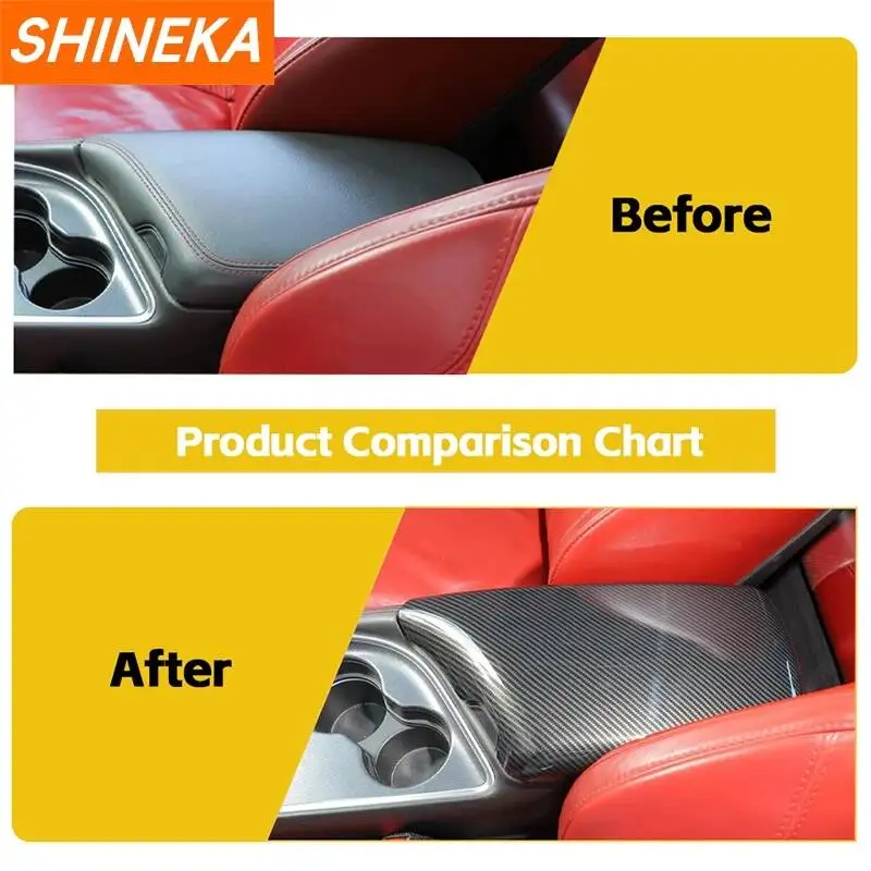 shineka abs carbon fiber armrest box panel decoration cover for dodge challenger 2015 up car interior shineka abs carbon fiber armrest box panel decoration cover for dodge challenger 2015 up car interior