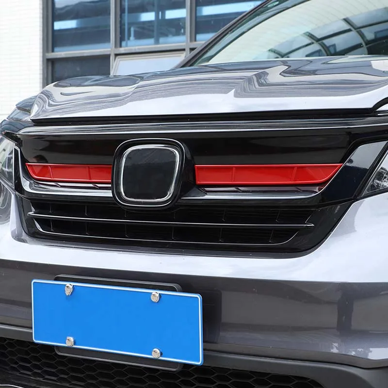 abs red front lower grille moulding cover racing grill middle mesh trim strip frame for honda pilot 2015 2022 car abs red front lower grille moulding cover racing grill middle mesh trim strip frame for honda pilot 2015 2022 car