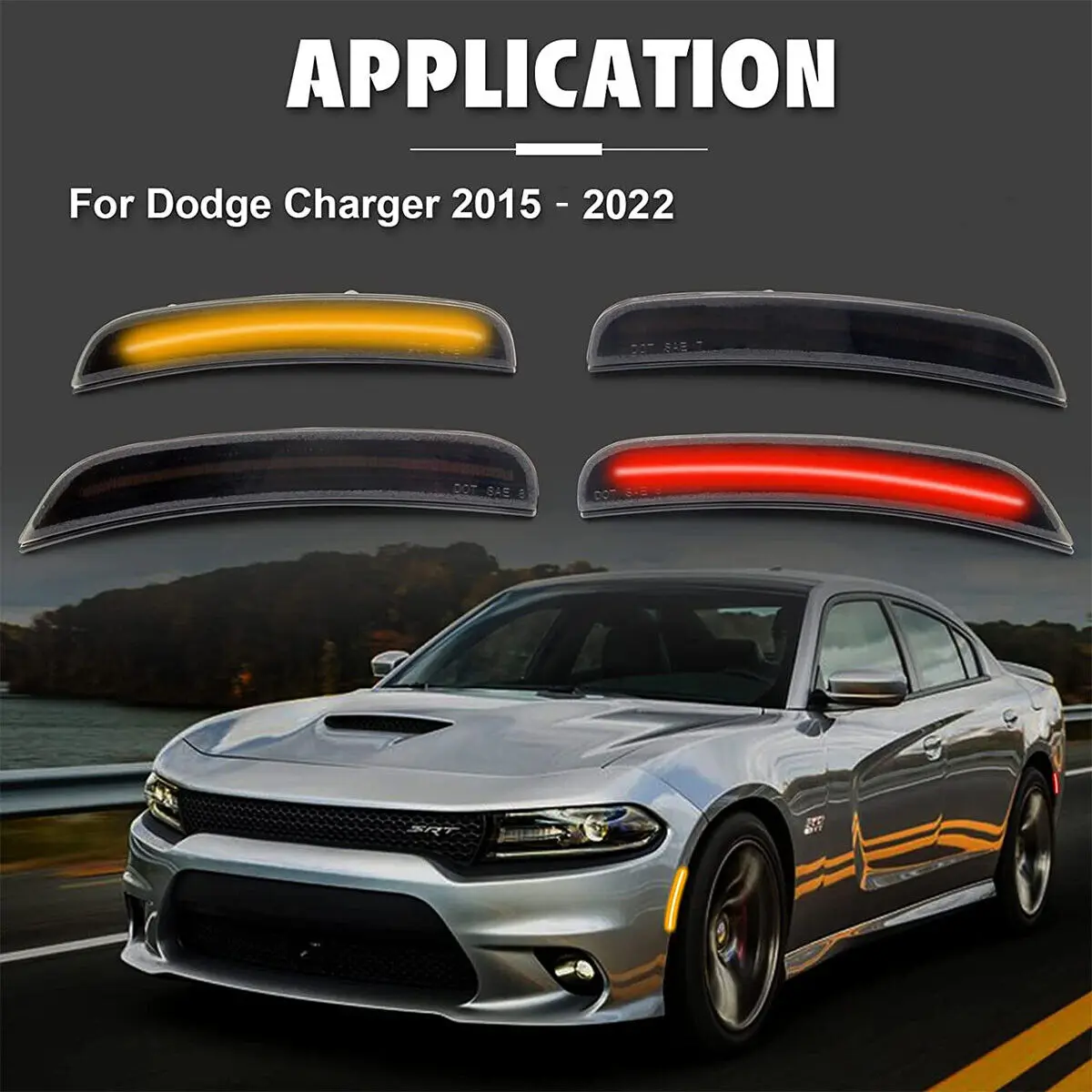4pcs front rear bumper led side marker light smoked lens car lamp for dodge charger 2015 2016 2017 2018 2019 2020 2021 2022 2023 4pcs front rear bumper led side marker light smoked lens car lamp for dodge charger 2015 2016 2017 2018 2019 2020 2021 2022 2023