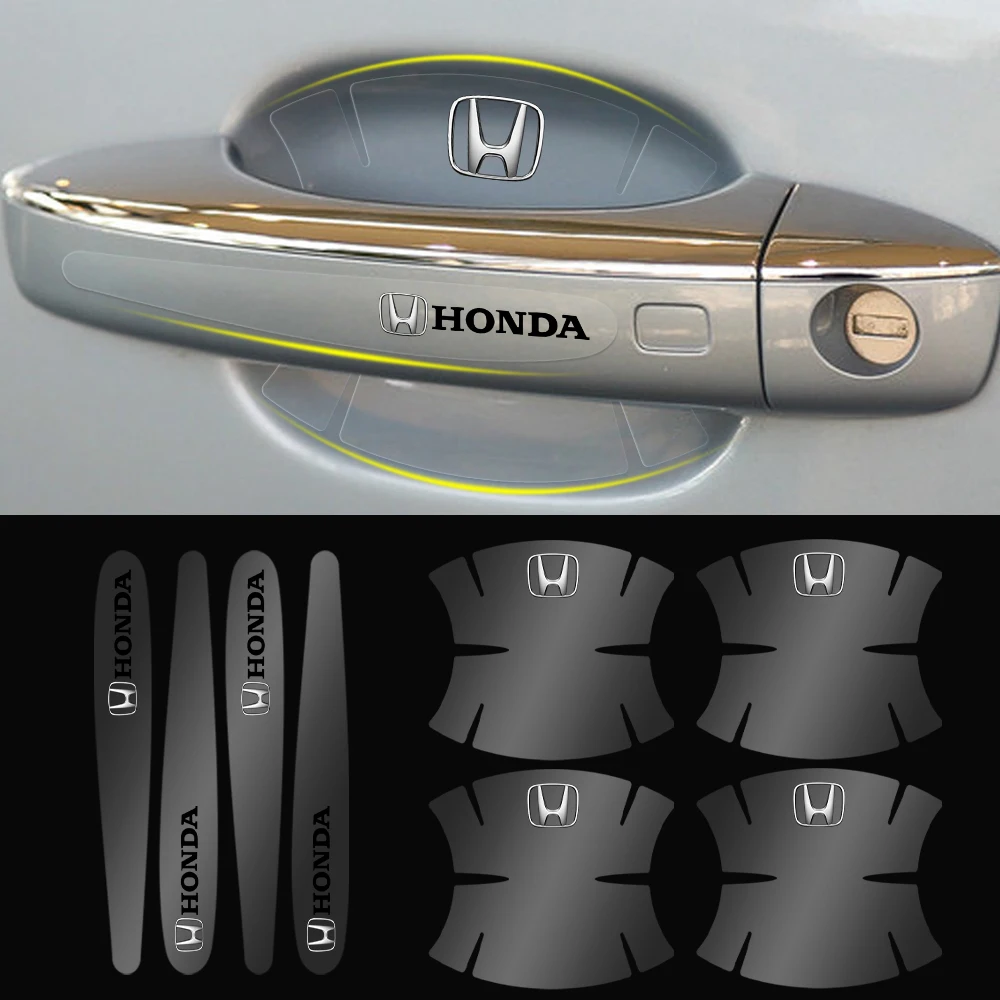 4/8pcs transparent car door handle anti scratch protector stickers for honda accord mugen cr v ur v fit city civic jazz odyssey 4/8pcs transparent car door handle anti scratch protector stickers for honda accord mugen cr v ur v fit city civic jazz odyssey