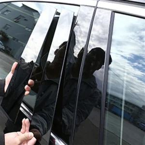 6pcs car pillar posts for geely coolray proton x50 2019 2020 2021 2022 2023 glossy black door window trim cover stickers styling