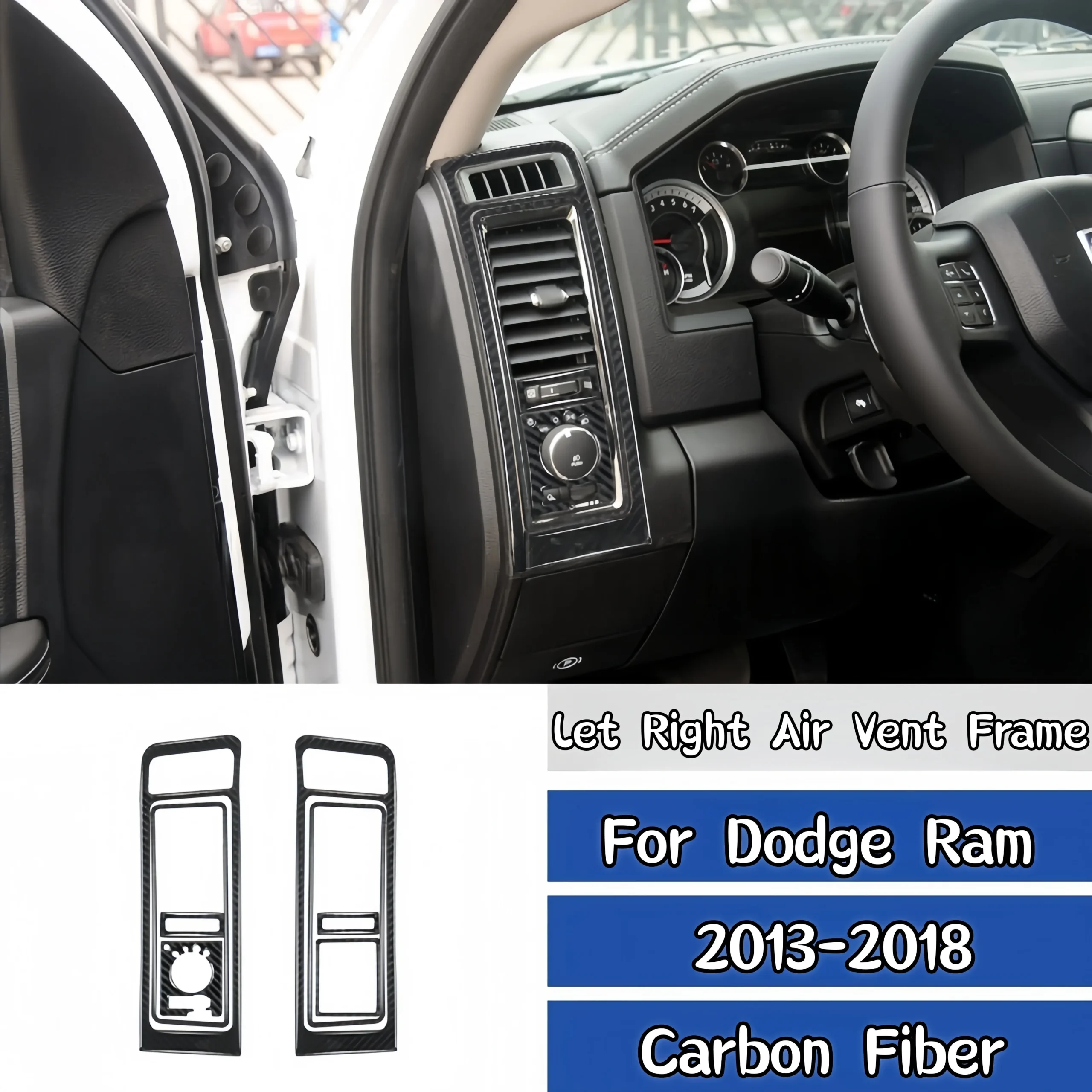 for dodge ram 1500 2013 2018 carbon fiber car interior left right air vent outlet panel decor cover trim stickers accessories for dodge ram 1500 2013 2018 carbon fiber car interior left right air vent outlet panel decor cover trim stickers accessories