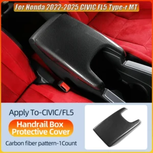 central armrest box cover protective cover for honda 2022 2025 civic fl5 type r mt automobiles interior accessories