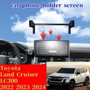car phone holder screen double bracket for toyota land cruiser lc300 2022 2023 2024 wireless charging stand interior accessories