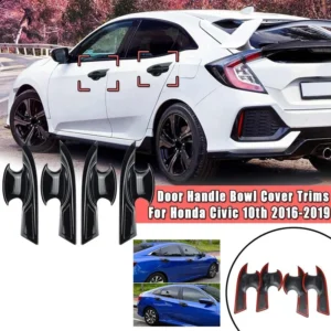 for 10th gen civic abs exterior door handle bowl cover trims for honda civic 2016 2021 gloss black