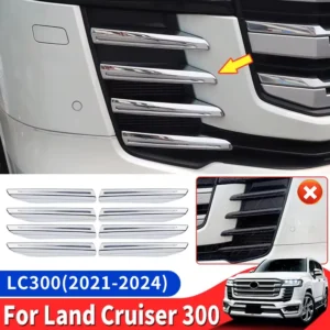front grille bumper high gloss chrome for toyota land cruiser 300 lc300 2024 upgrade exterior decoration accessories body kit