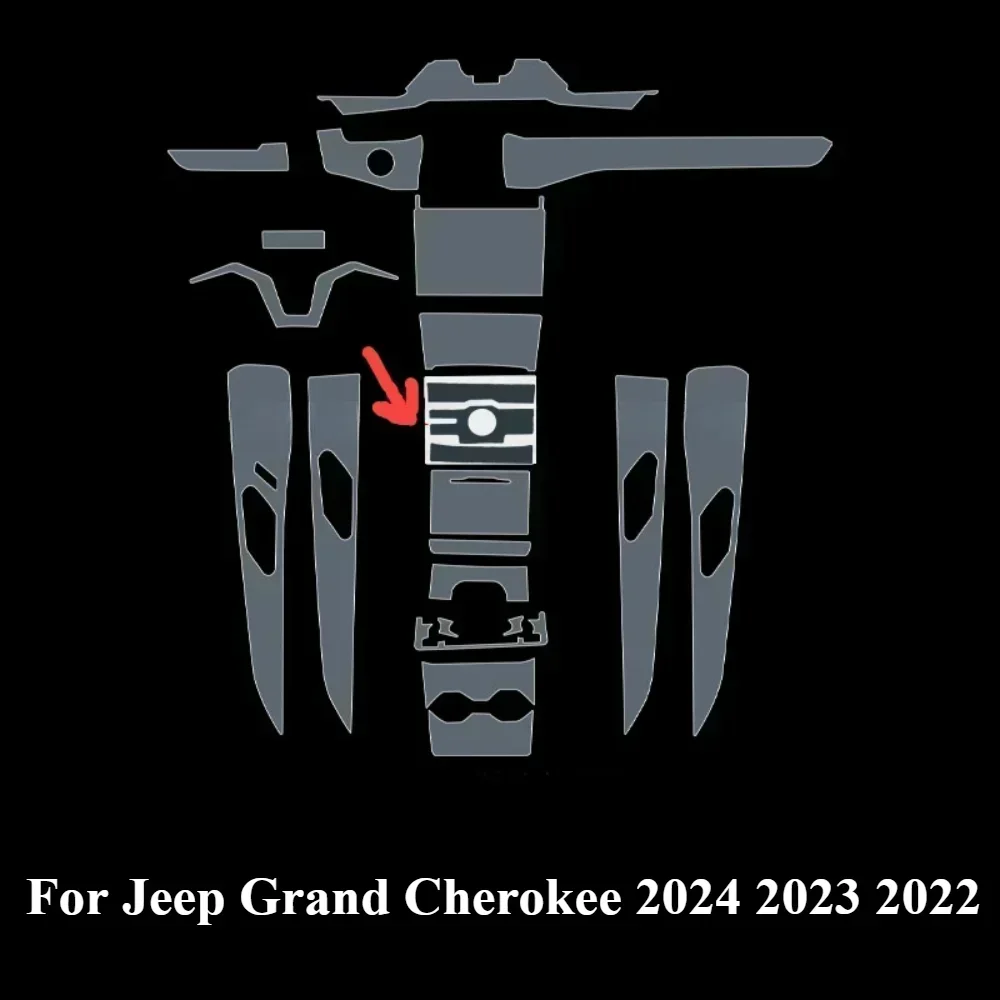 for jeep grand cherokee 2024 2023 interior film transparent tpu ppf gear panel center console anti scratch sticker for jeep grand cherokee 2024 2023 interior film transparent tpu ppf gear panel center console anti scratch sticker
