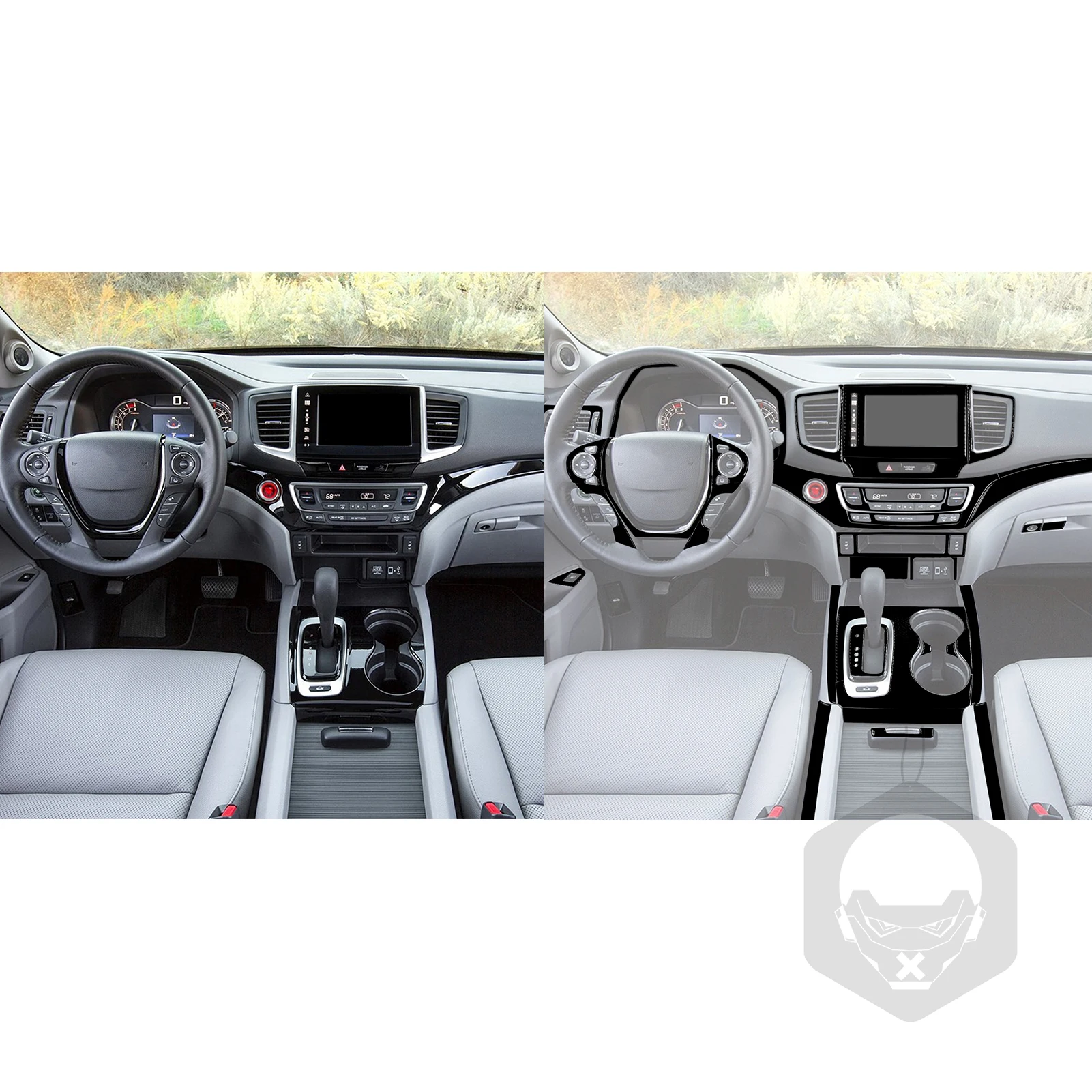 for honda ridgeline pilot 2017 2023 piano black plasti car interior gear door dash frame full set cover trim sticker for honda ridgeline pilot 2017 2023 piano black plasti car interior gear door dash frame full set cover trim sticker