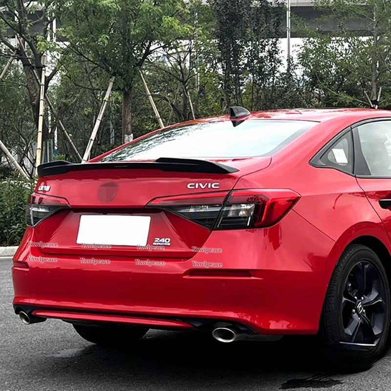 for honda civic 11th spoiler civic 2021 2022 2023 abs plastic rear trunk lip spoiler body kit for honda civic 11th spoiler civic 2021 2022 2023 abs plastic rear trunk lip spoiler body kit